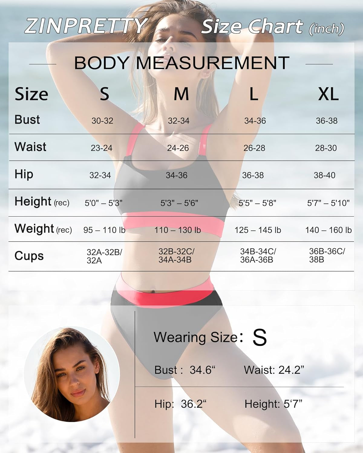 Women High Waisted Bikini Sets Color Block Swimsuits 2 Piece Bathing Suits Tummy Control Sporty Teens